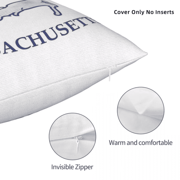 Blue Cape Cod Massachusetts Square Pillowcase Polyester Linen Velvet Pattern Zip Decor Room Cushion Cover - Image 5