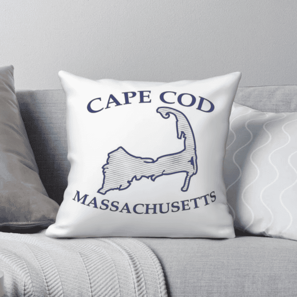 Blue Cape Cod Massachusetts Square Pillowcase Polyester Linen Velvet Pattern Zip Decor Room Cushion Cover - Image 2