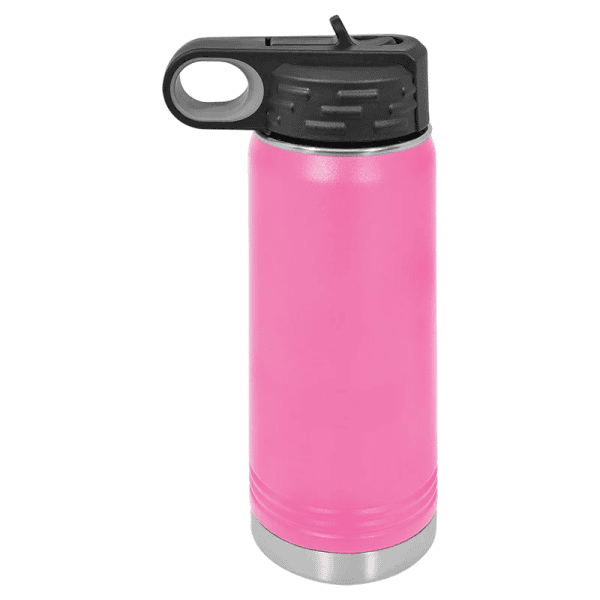 Personalized engraved water bottle with custom laser designs from FMB Laser Designs.