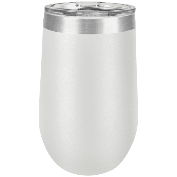 Personalized laser engraved tumbler with stainless steel finish, perfect for gifts.