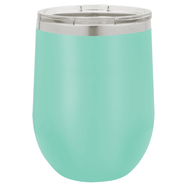 Personalized laser engraved stainless steel tumbler with a sleek, modern design, perfect for custom gifts and branding.