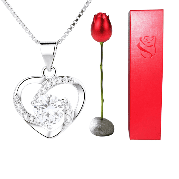Elegant heart-shaped diamond necklace, perfect for gifting or special occasions.