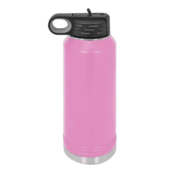 Custom engraved water bottle designed by FMB Laser Designs for personalized gifts and promotional items.